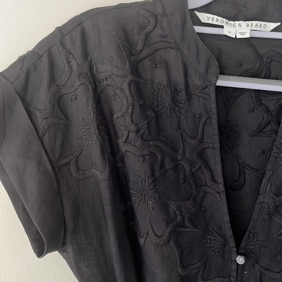 Veronica Beard Black Floral Mini Dress - Picture 2 of 12